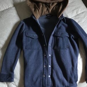 Eddie Bauer Kids Blue Jacket with Brown Hood